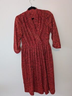 Gorgeous vintage red silky dress